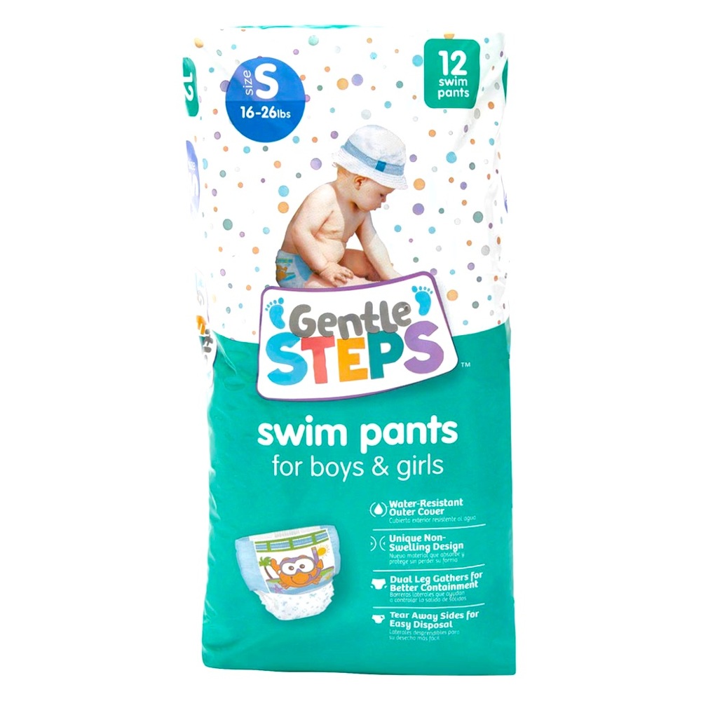 NEW 1pk Gentle Steps Swim Pampers - Waterproof Diapers for Babies & Kids, S M